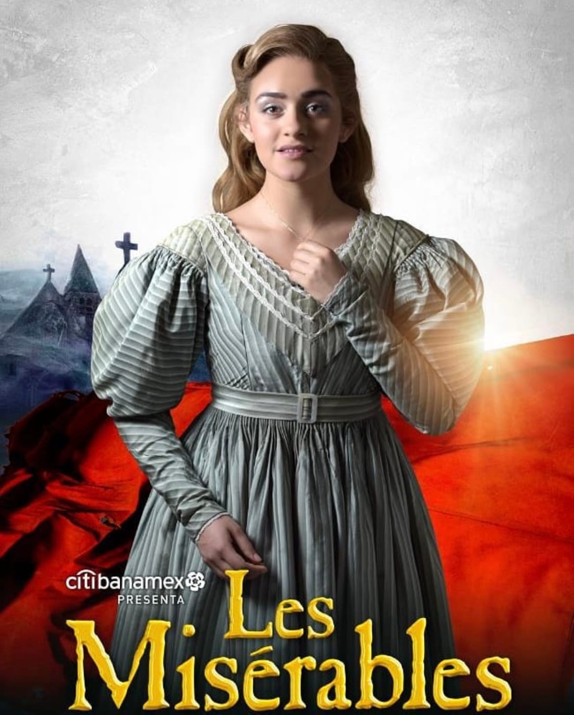 Les Misérables production poster featuring Lina de la Peña